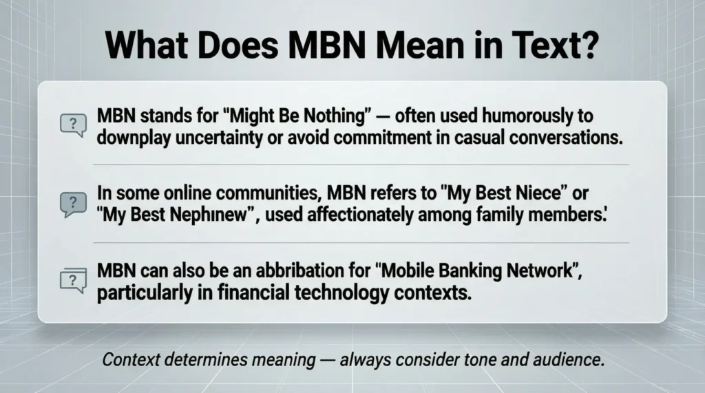 What Does MBN Mean in Text