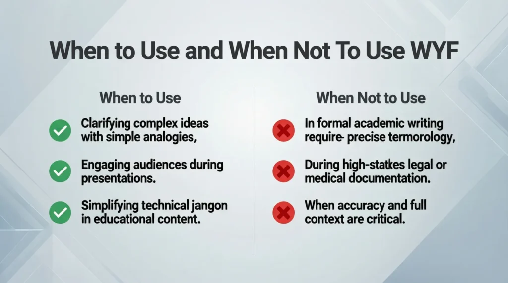 When to Use and When Not to Use WYF